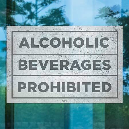 Cgsignlab | משקאות אלכוהוליים אסורים -חלון אפור בסיסי נצמד בחלון | 18 x12